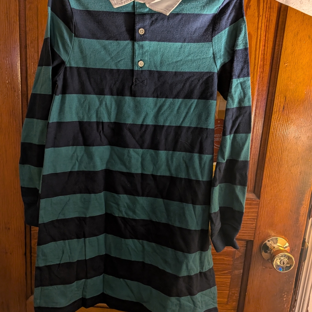 Kids Polo Shirt with Green and Black Stripes